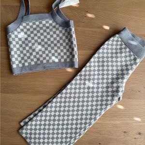 Rylee + Cru Slate Checker Knit Set